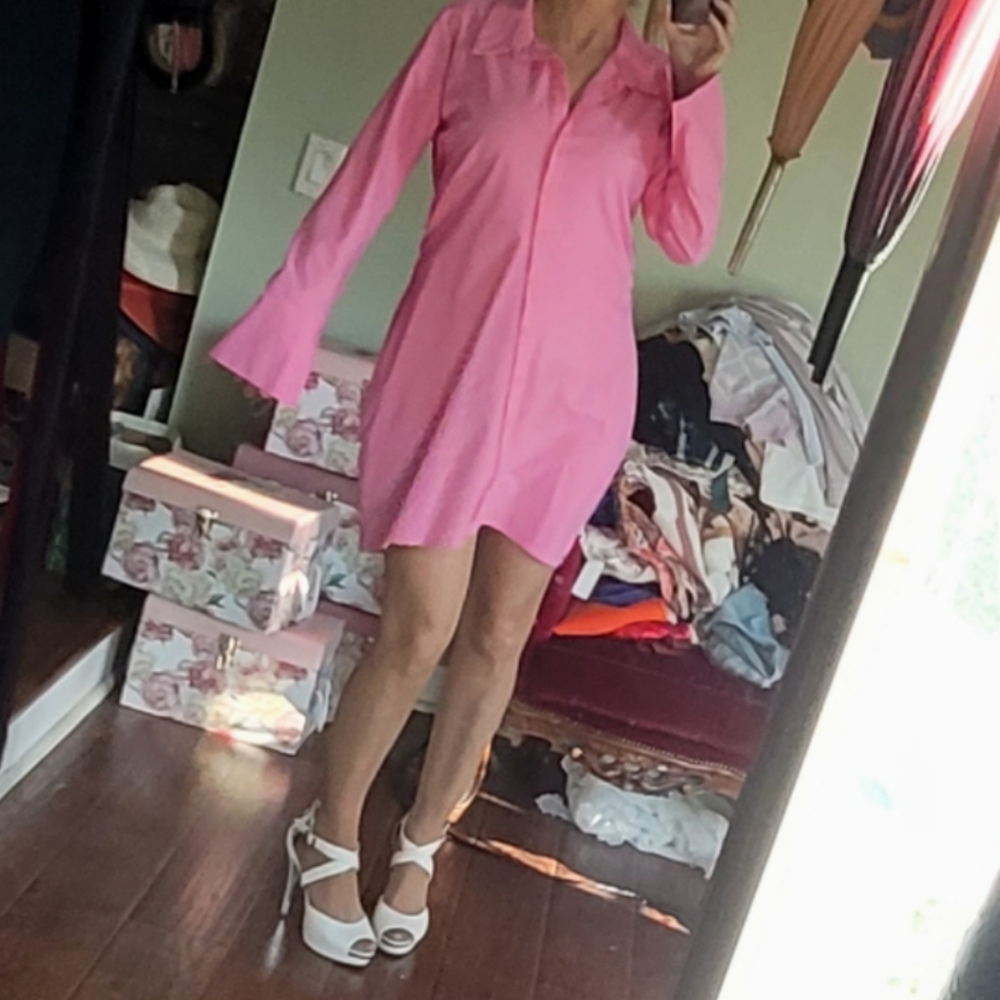 Divided Button Down Dress - Picture 3 of 16